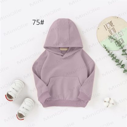 Felpa con cappuccio in cotone tinta unita per neonati e bambini - Viola - 3T - image 11