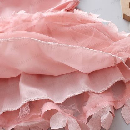 Vestito senza maniche in rete con fiori dolci per bambina - image 10