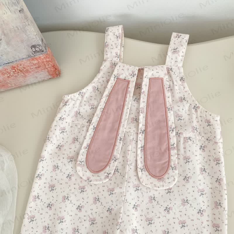 Tutina rosa con coniglietto floreale per bambina/top rosa - image 10