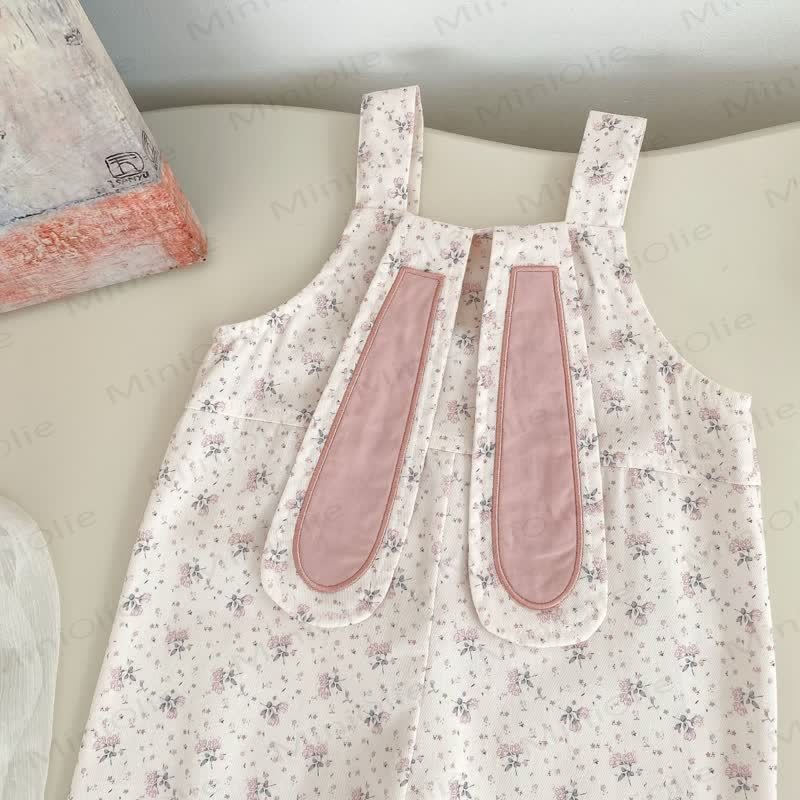 Tutina rosa con coniglietto floreale per bambina/top rosa - image 10