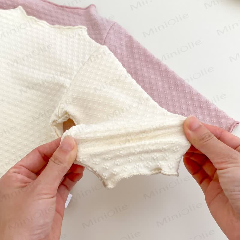 Top in maglia tinta unita/pantaloni con fiocchi per bambina - image 8