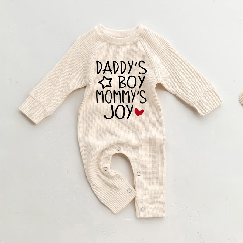 Tutina a nido d'ape per neonati DADDY'S BOY MAMA'S JOY - Beige - 18-24 mesi - image 1