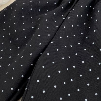 Top con fiocco in tinta unita per bambina/pantaloni a pois neri - image 8