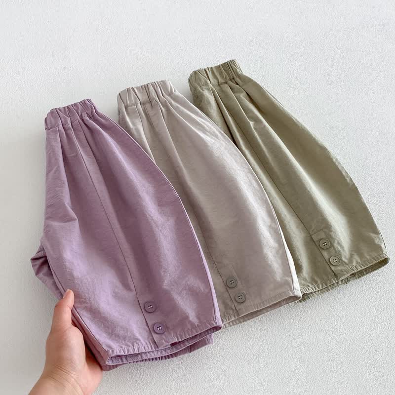Pantaloni estivi larghi tinta unita per neonati e bambini - image 1