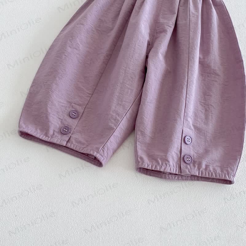 Pantaloni estivi larghi tinta unita per neonati e bambini - image 9