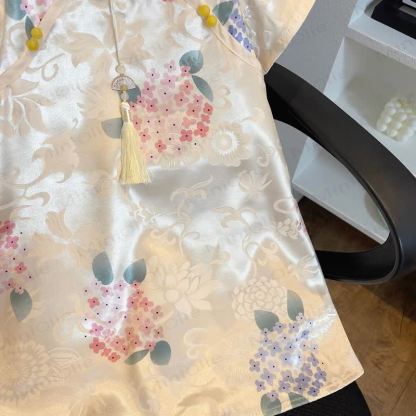 Vestito beige floreale per bambina - image 4