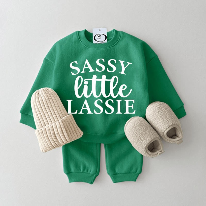 SASSY LITTLE LASSIE Felpa per neonati, set da 2 pezzi verde - Verde - 2-3T - image 1
