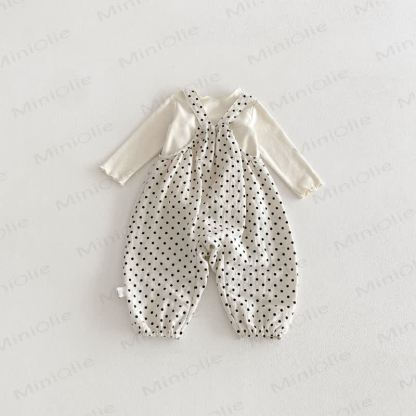 Tuta a pois per bambina/top tinta unita - image 4