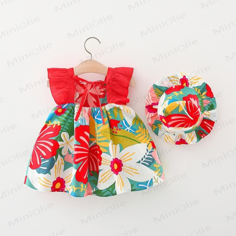 Vestito con fiocco a fiori per neonati e bambini - image 2