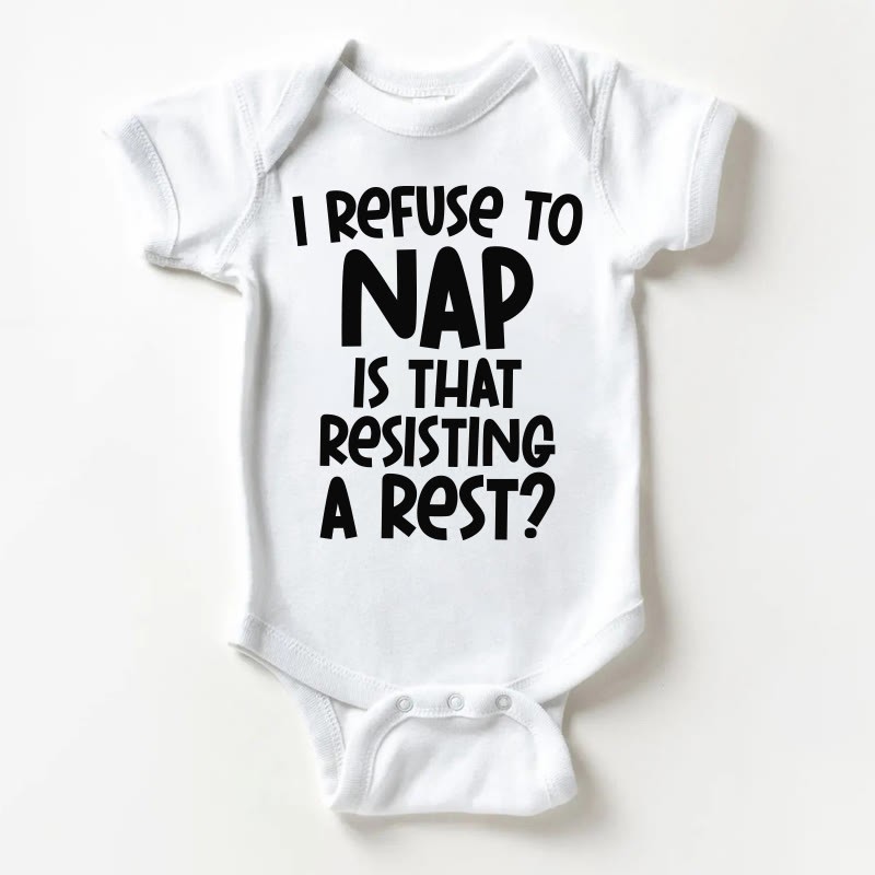 MI RIFIUTO DI FARE UN PISELLINO, È RESISTERE A UN RIPOSO? Body bianco per neonati - Bianco - 18-24 mesi - image 1