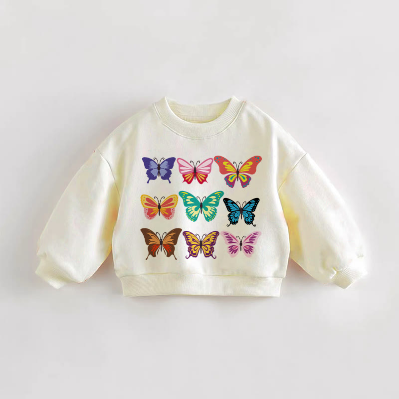 Felpa con farfalla colorata per neonati e bambini - Crema - 3-5T - image 1