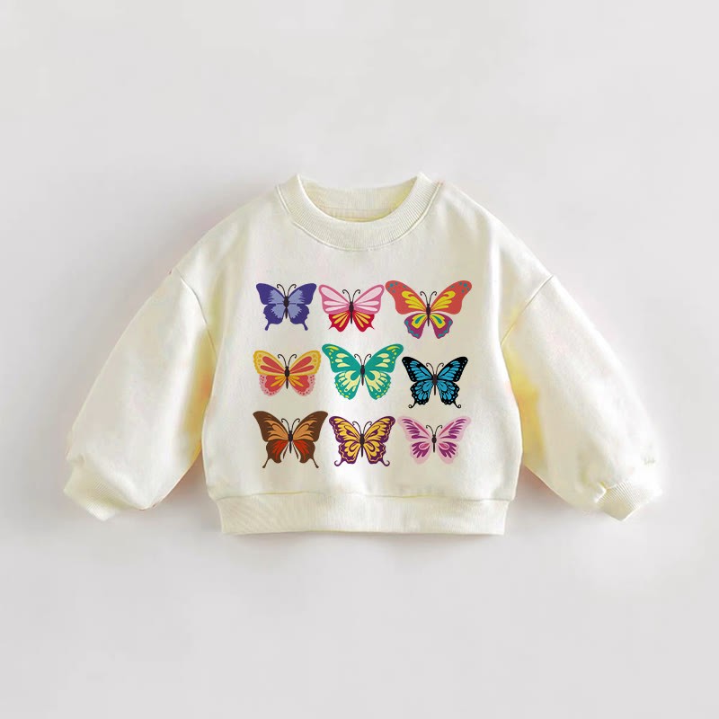 Felpa con farfalla colorata per neonati e bambini - Crema - 3-5T - image 1