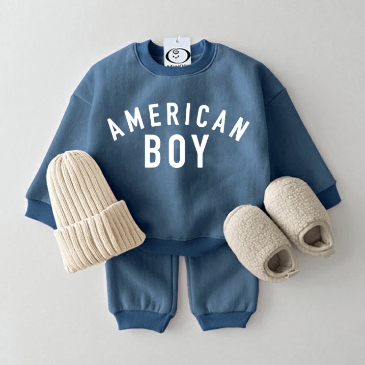 Tuta da ginnastica AMERICAN BOY Baby Blue, set da 2 pezzi - Blu - 2-3T - image 1