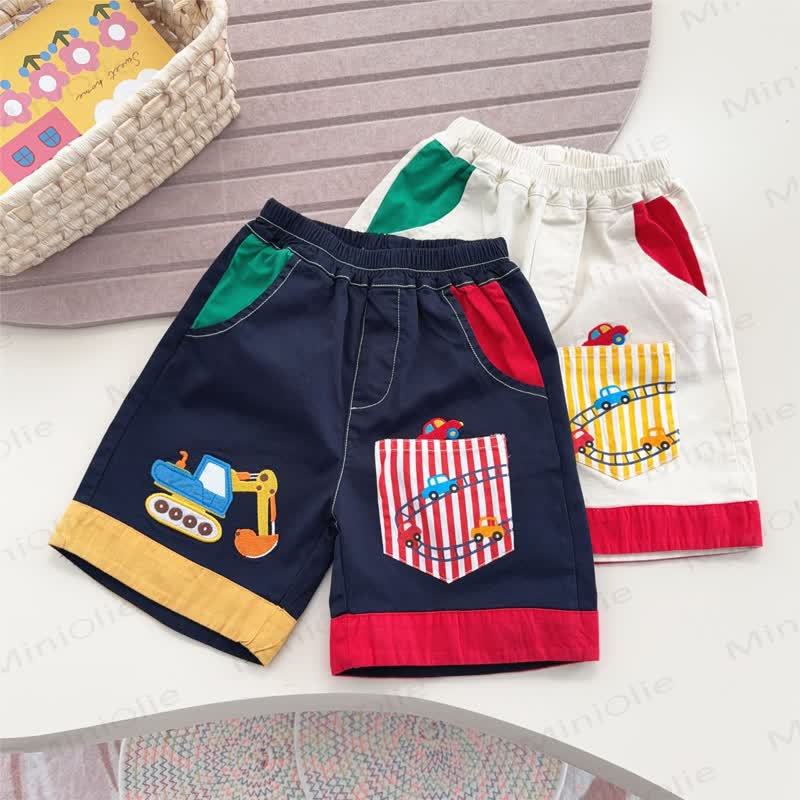 Pantaloncini con tasca a righe per bambini piccoli - image 1