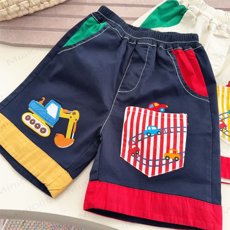 Pantaloncini con tasca a righe per bambini piccoli - image 7