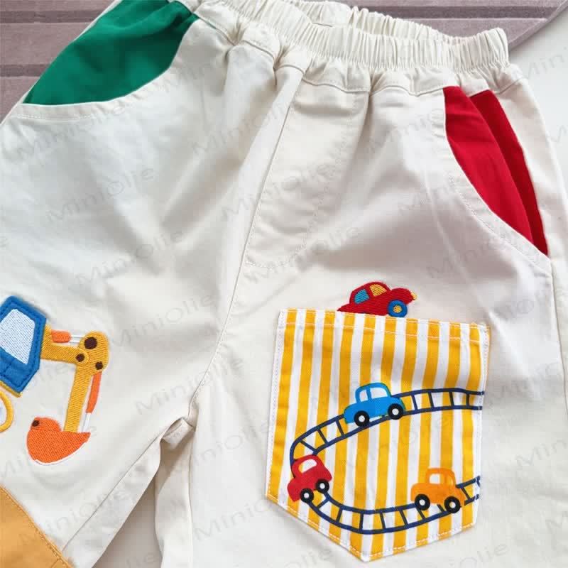 Pantaloncini con tasca a righe per bambini piccoli - image 8