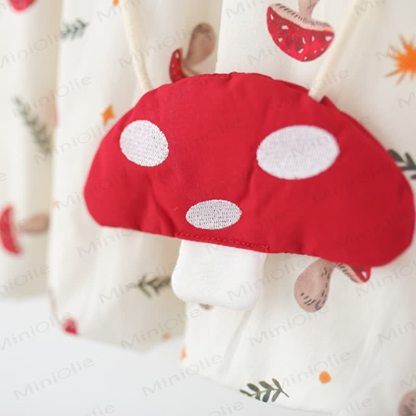 Vestito beige con colletto a petalo e fungo per bambina - image 6