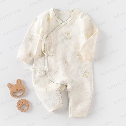Tutina in cotone con stampa floreale per neonato - Beige - 3-6 mesi - image 1