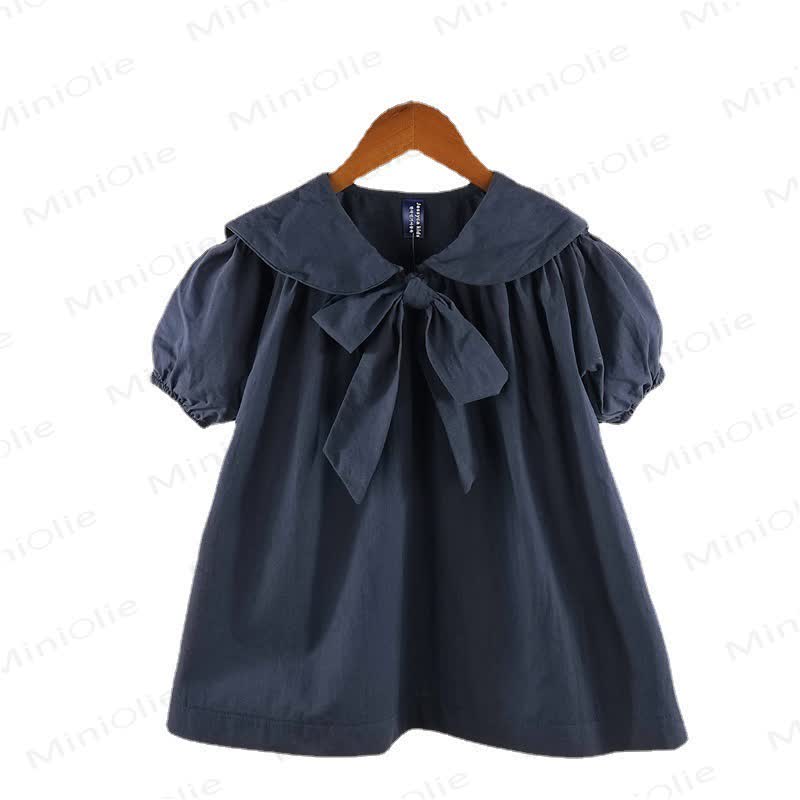 Vestito con colletto e fiocchi per bambina - image 3