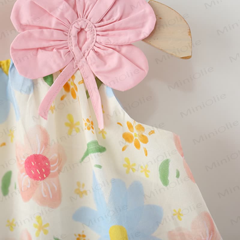 Vestitino rosa e blu a fiori per bambina - image 5