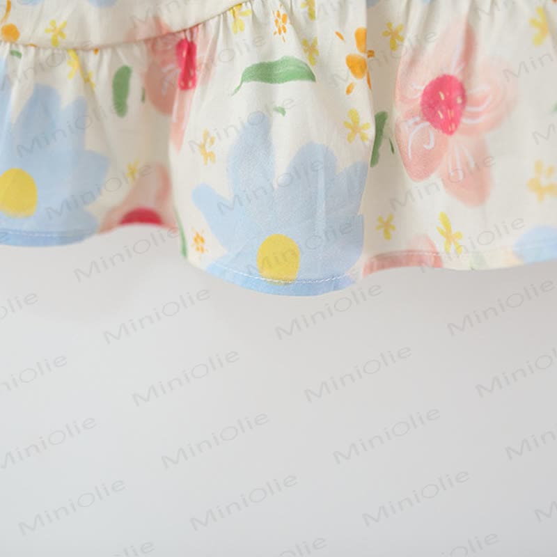 Vestitino rosa e blu a fiori per bambina - image 7