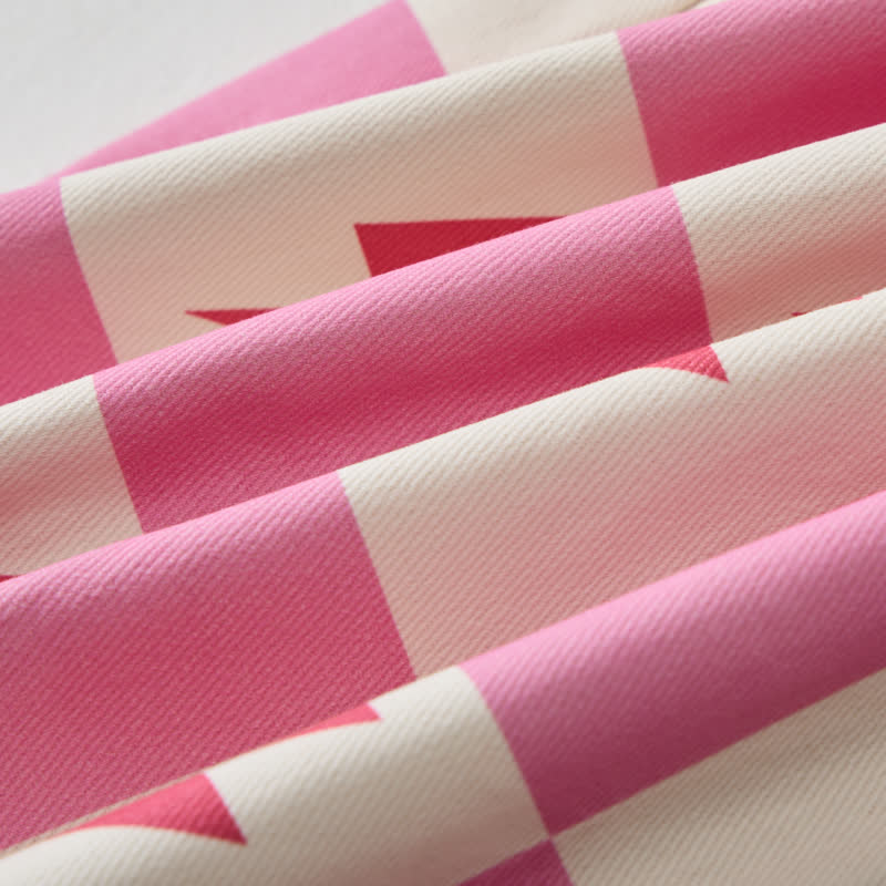 Salopette a scacchi rosa per neonati e bambini - image 7