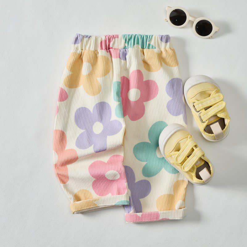 Pantaloni a fiori colorati per neonati e bambini - image 2