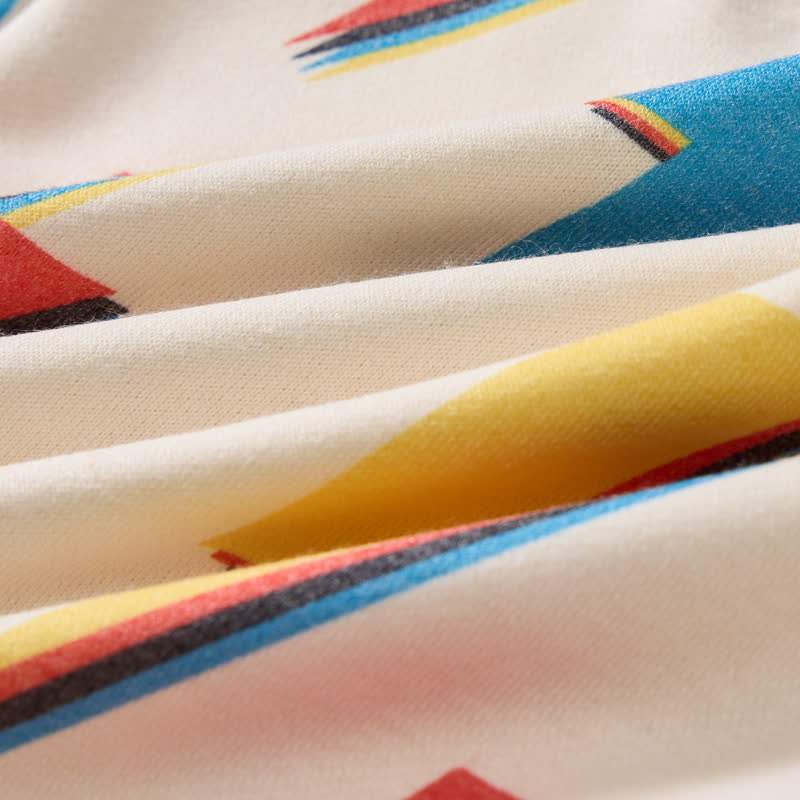 Set 2 pezzi beige con motivo a nido d'ape colorato per neonati e bambini - image 6