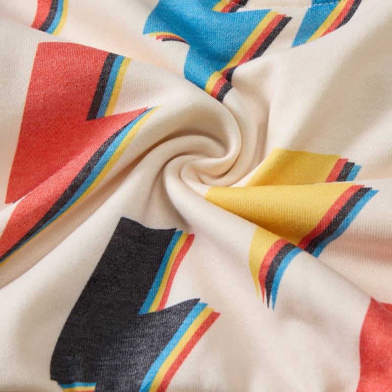 Set 2 pezzi beige con motivo a nido d'ape colorato per neonati e bambini - image 7