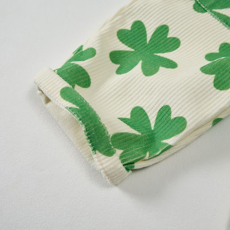 Pantaloni beige a quadrifoglio per neonati e bambini - image 5