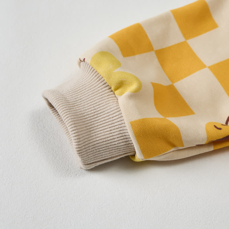 Set da 2 pezzi con ape a quadri beige per bambini - image 4