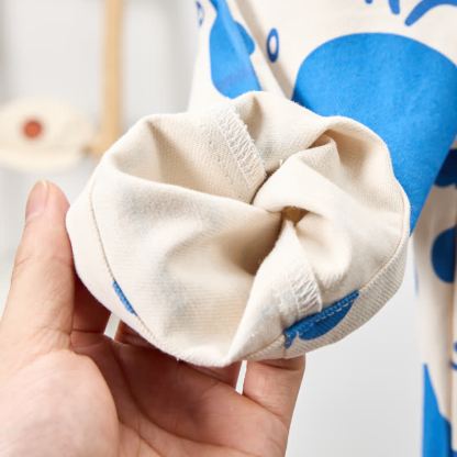 Salopette in tessuto con motivo animali dell'oceano bianco per neonati e bambini - image 6