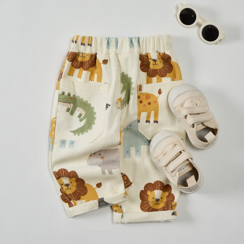 Pantaloni beige Zoo Cord per neonati e bambini - image 2