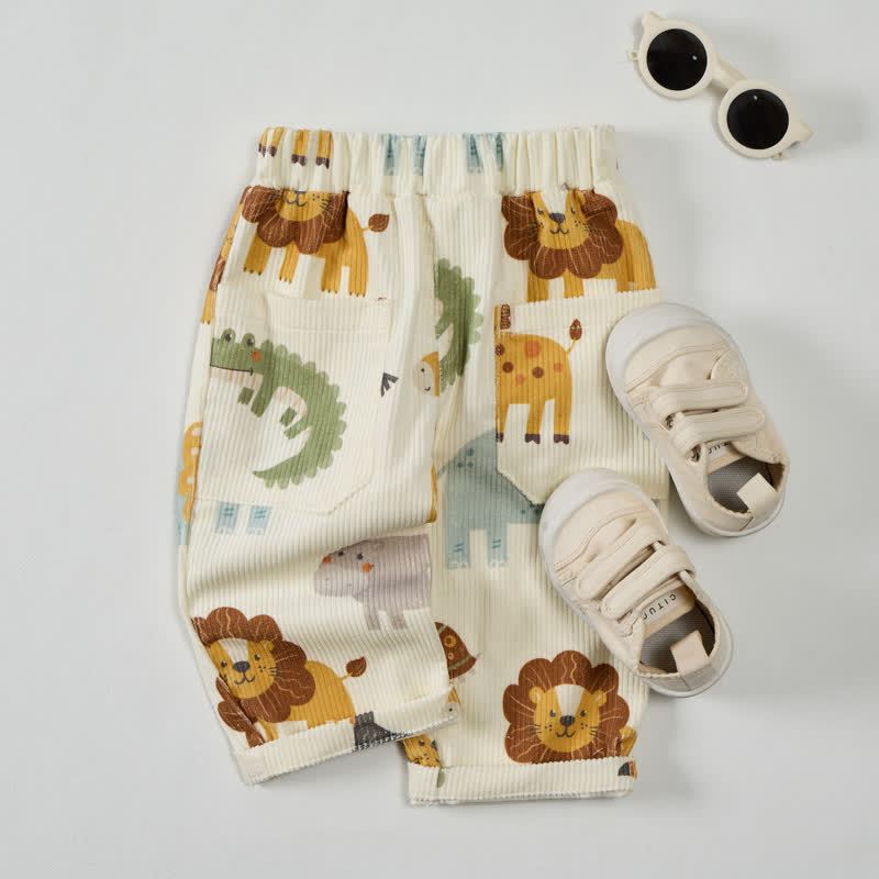 Pantaloni beige Zoo Cord per neonati e bambini - image 2