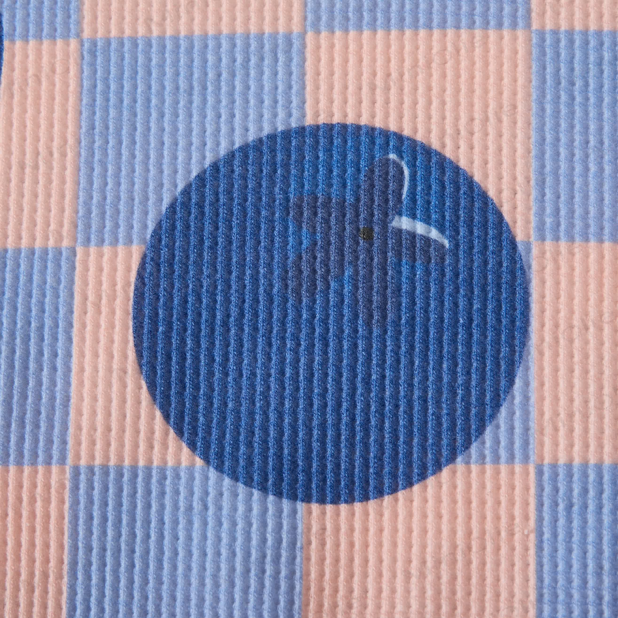 Felpa a scacchiera blu mirtillo per bambini, set da 2 pezzi - image 5