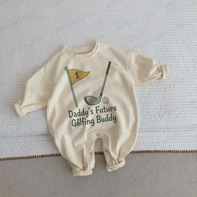 Tutina beige per neonati, il futuro compagno di golf di papà - Beige - 2-3T - image 1