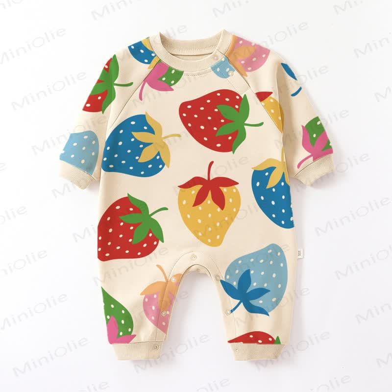Tutina beige a forma di fragola per neonati - Beige - 2-3T - image 1