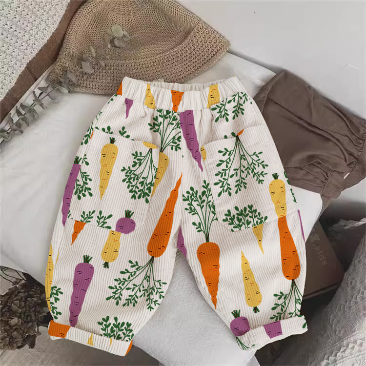 Pantaloni beige in velluto a coste per neonati e bambini - Beige - 3-5T - image 1