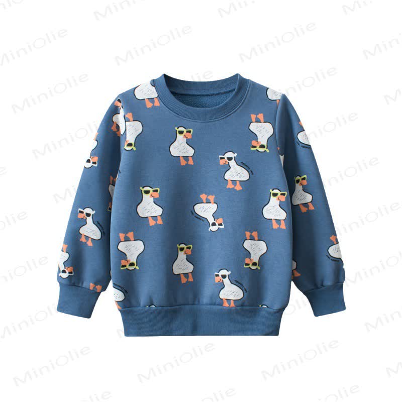 Felpa blu anatra per bambini - Blu scuro - 8-9T - image 1