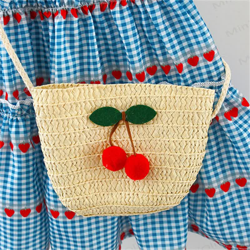 Vestito per neonati e bambini con ciliegia e borsa intrecciata - image 5