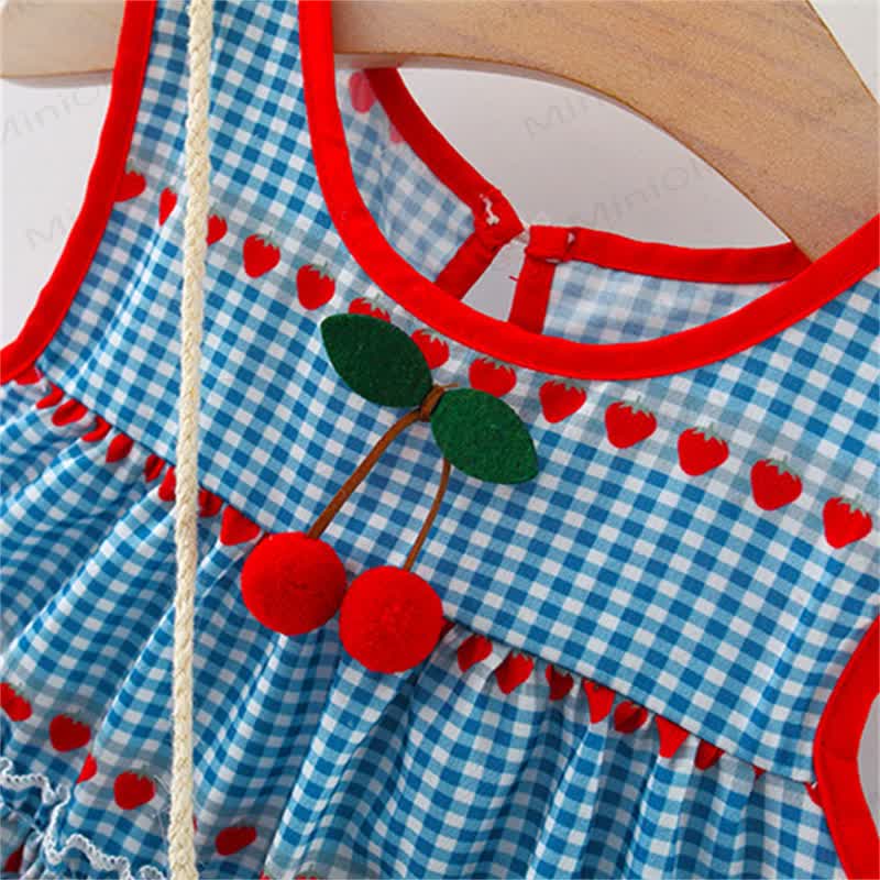 Vestito per neonati e bambini con ciliegia e borsa intrecciata - image 4