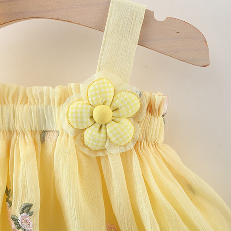 Vestito con fiocco e fiori per bambina - image 5