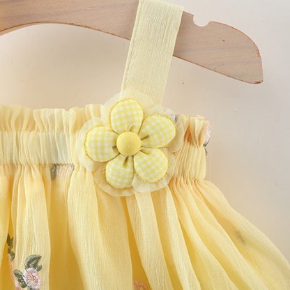 Vestito con fiocco e fiori per bambina - image 5