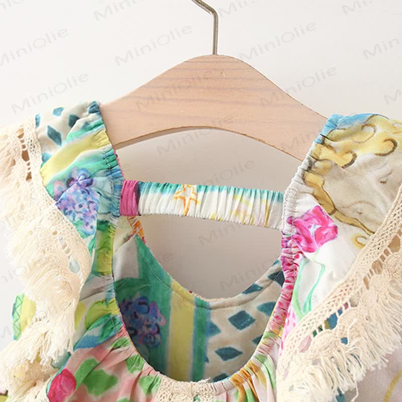 Vestito in pizzo con fiori colorati per bambini - image 6