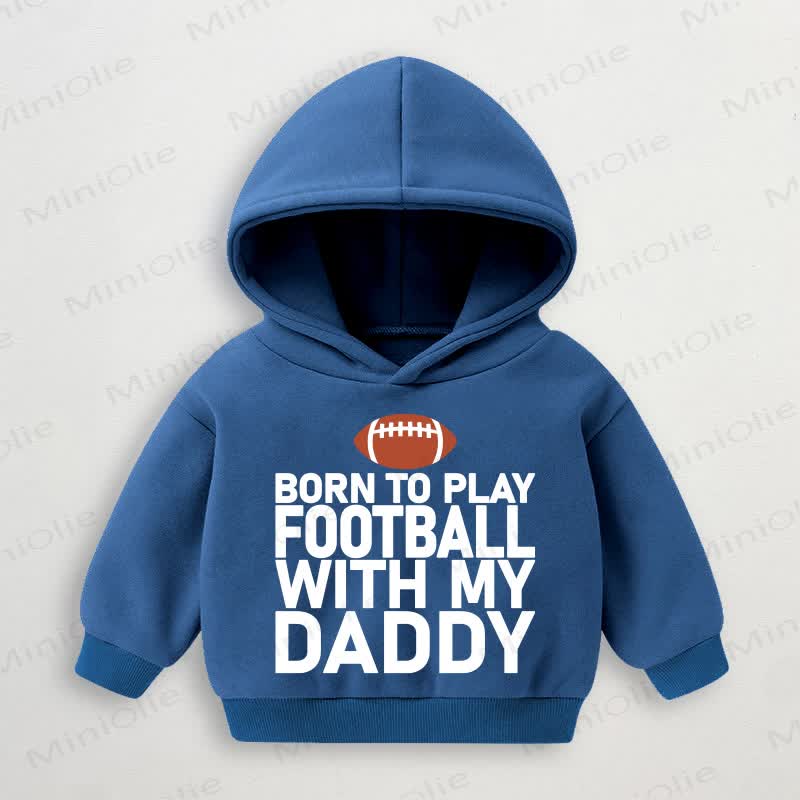 NATO PER GIOCARE A CALCIO CON IL MIO PAPÀ Felpa con cappuccio blu per neonati e bambini - Blu - 3-5T - image 1