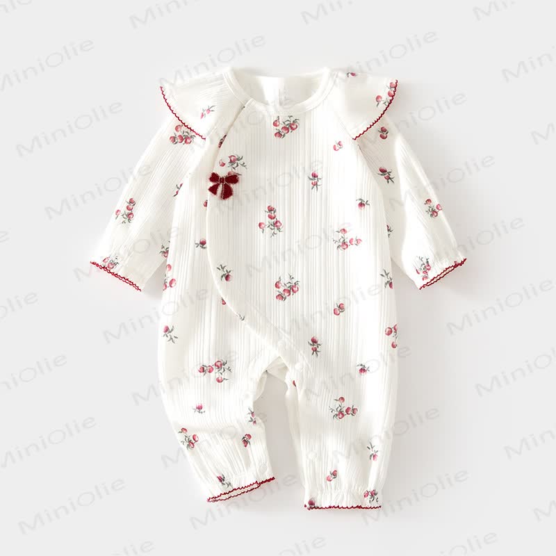Tutina con maniche a palloncino e stampa floreale per neonata - Bianco - 18-24 mesi - image 5