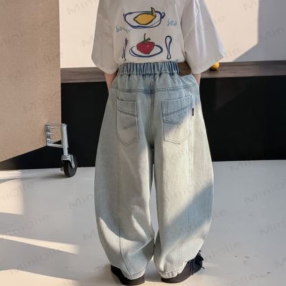 Pantaloni larghi in denim per bambini piccoli - image 3