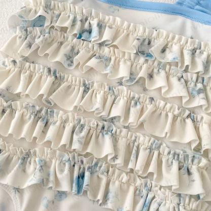 Costume da bagno intero blu floreale per bambina - image 7