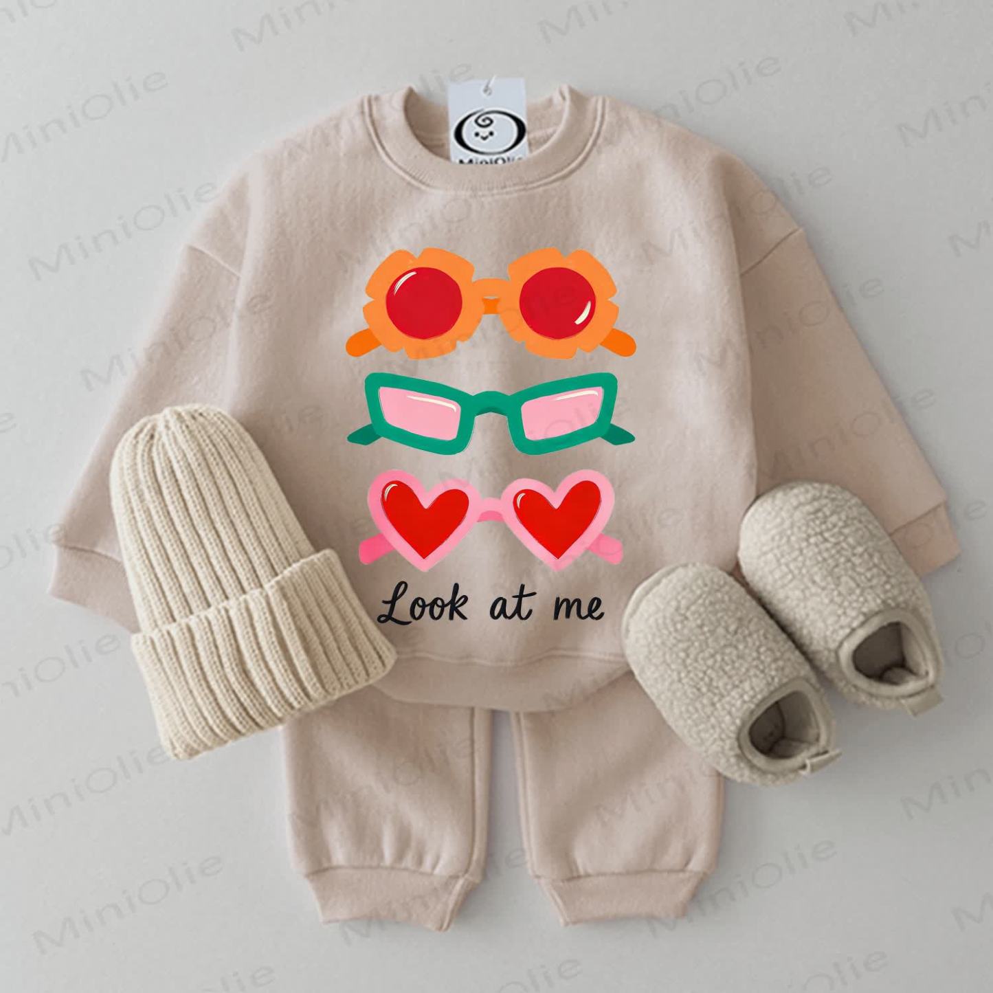 GUARDA ME Occhiali da sole per bambini, set da 2 pezzi, beige - Beige - 2-3T - image 1