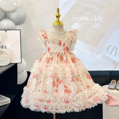 Vestito da compleanno a farfalla e fiori per bambina - image 2